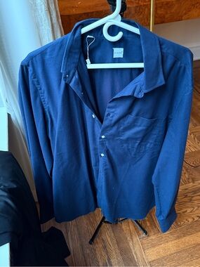 EIDOS Fisher Men's Navy Long-Sleeve Button Shirt
